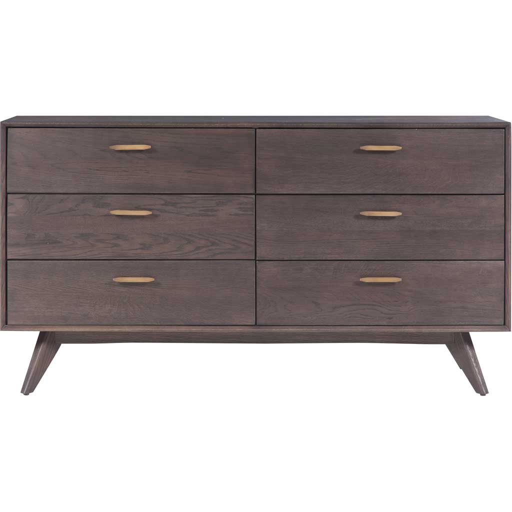 Lars Wooden 6 Drawer Dresser Oak/Oak Veneer