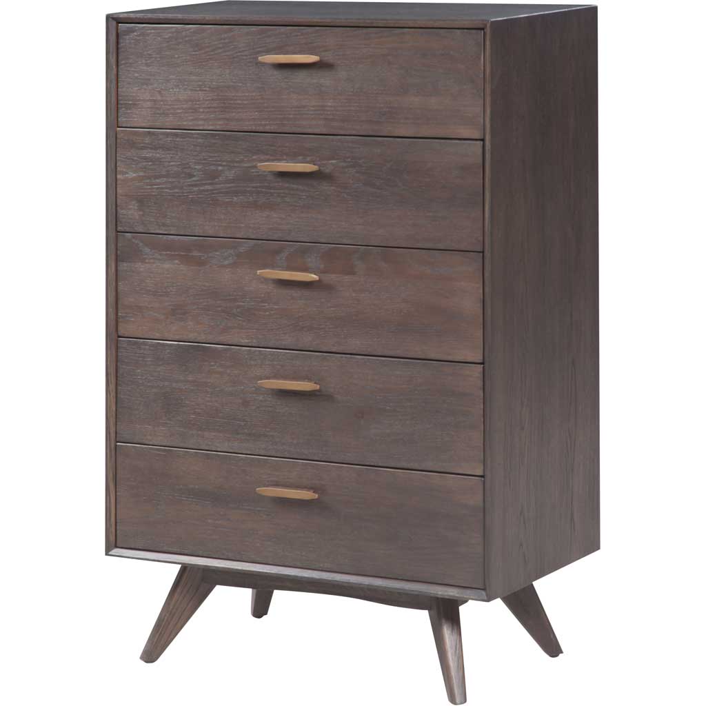 Lars Wooden 5 Drawer Chest Oak/Oak Veneer