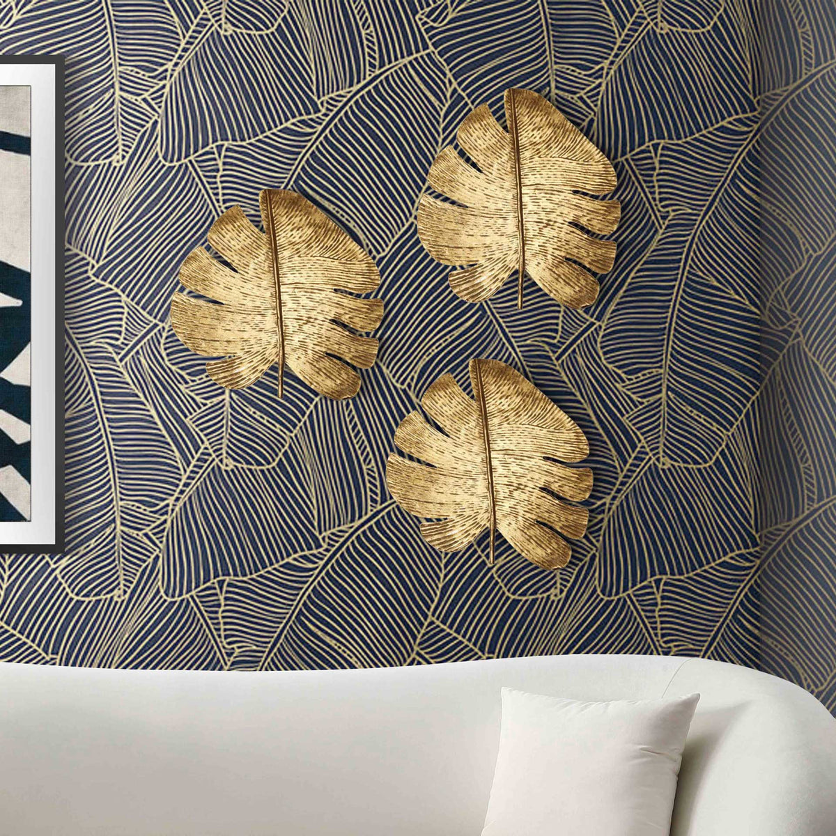 Gordon Leaf Wall Art (Set of 3) Gold (Set of 3)