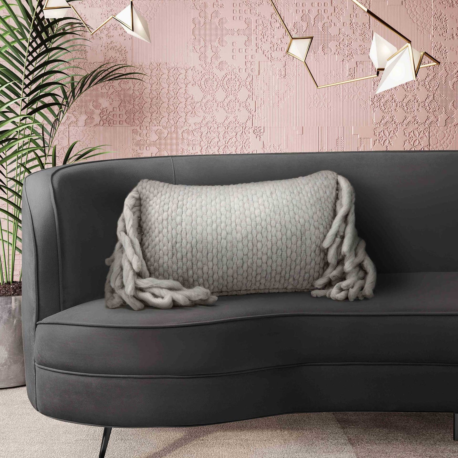 Affinity Wool Pillow Gray