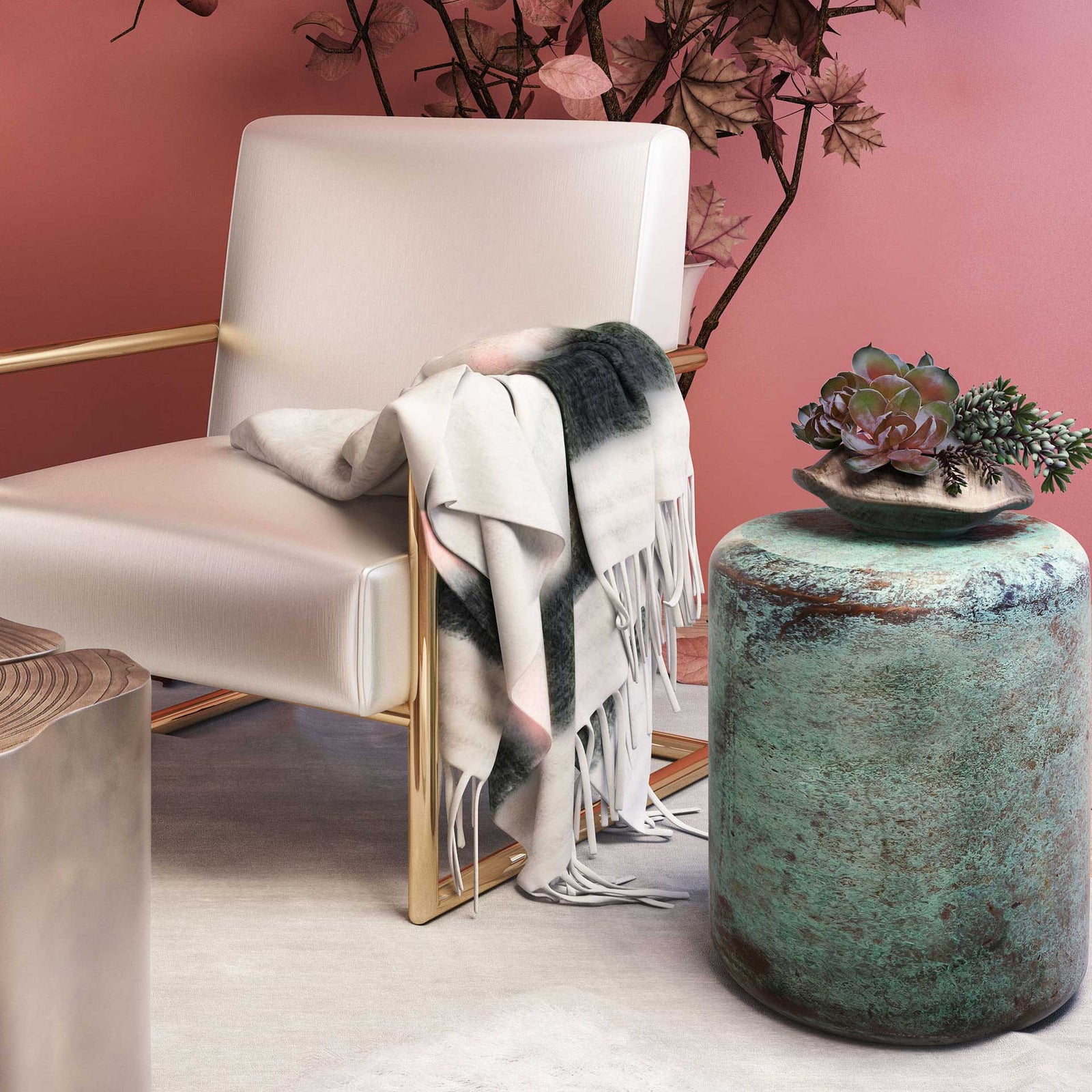 Affinity Throw Blue/Blush/Gray/White