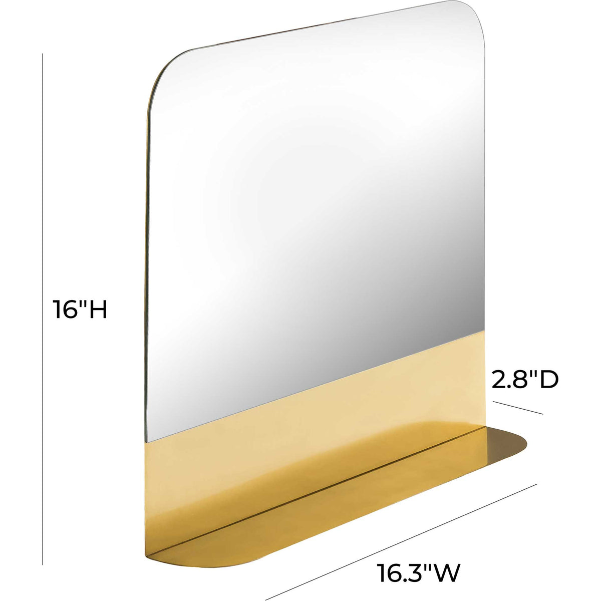 Tribeca Square Mirror Brass