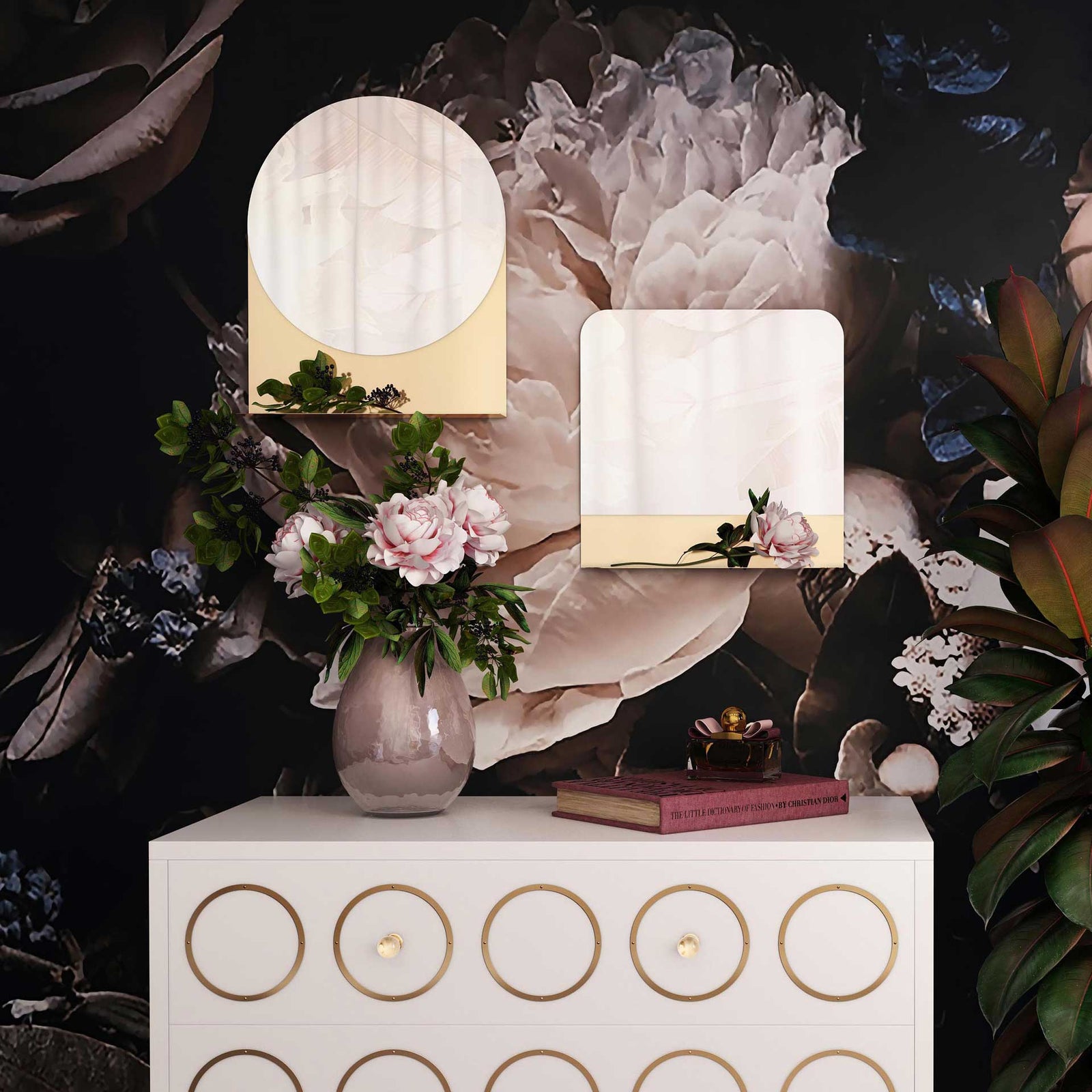 Tribeca Square Mirror Brass