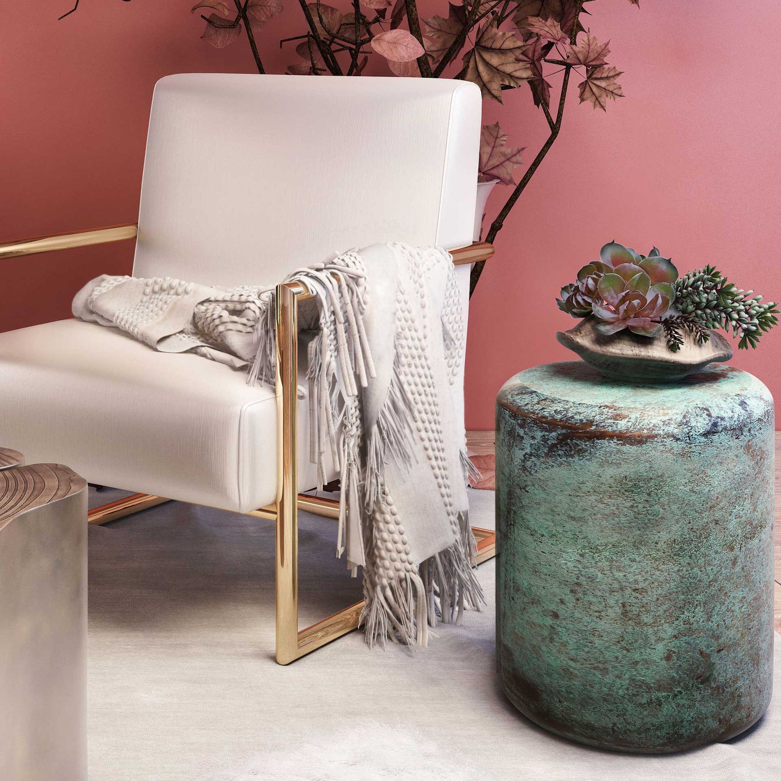 Liliana Cotton Throw White