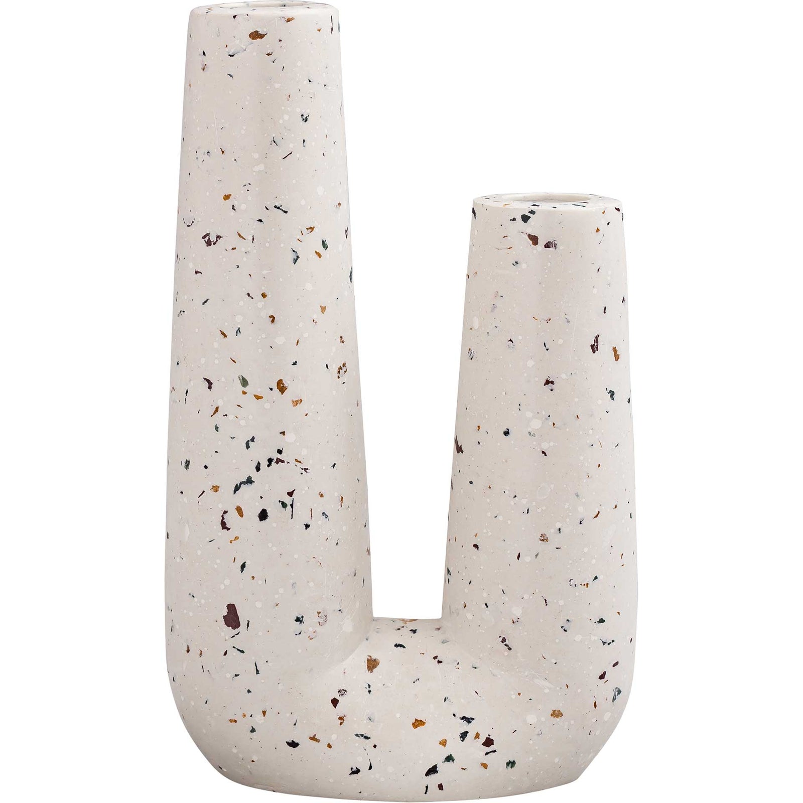 Tegan Novelty Tube Vase White Terrazzo