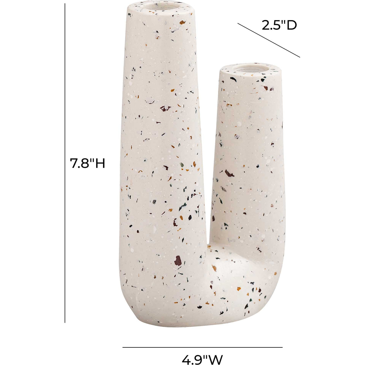 Tegan Novelty Tube Vase White Terrazzo