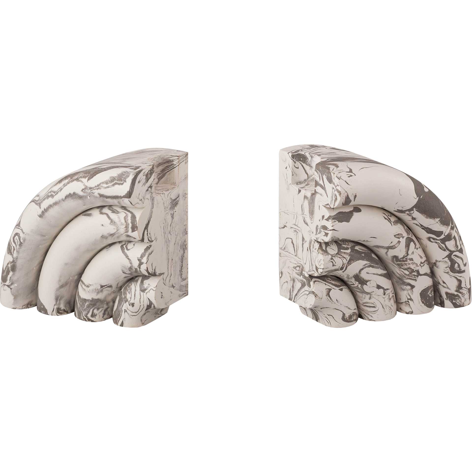 Grania Marble Bookends Gray Marble (Set of 2)