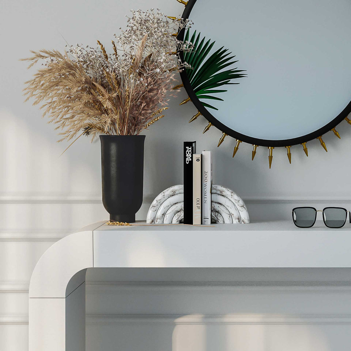 Grania Marble Bookends Gray Marble (Set of 2)