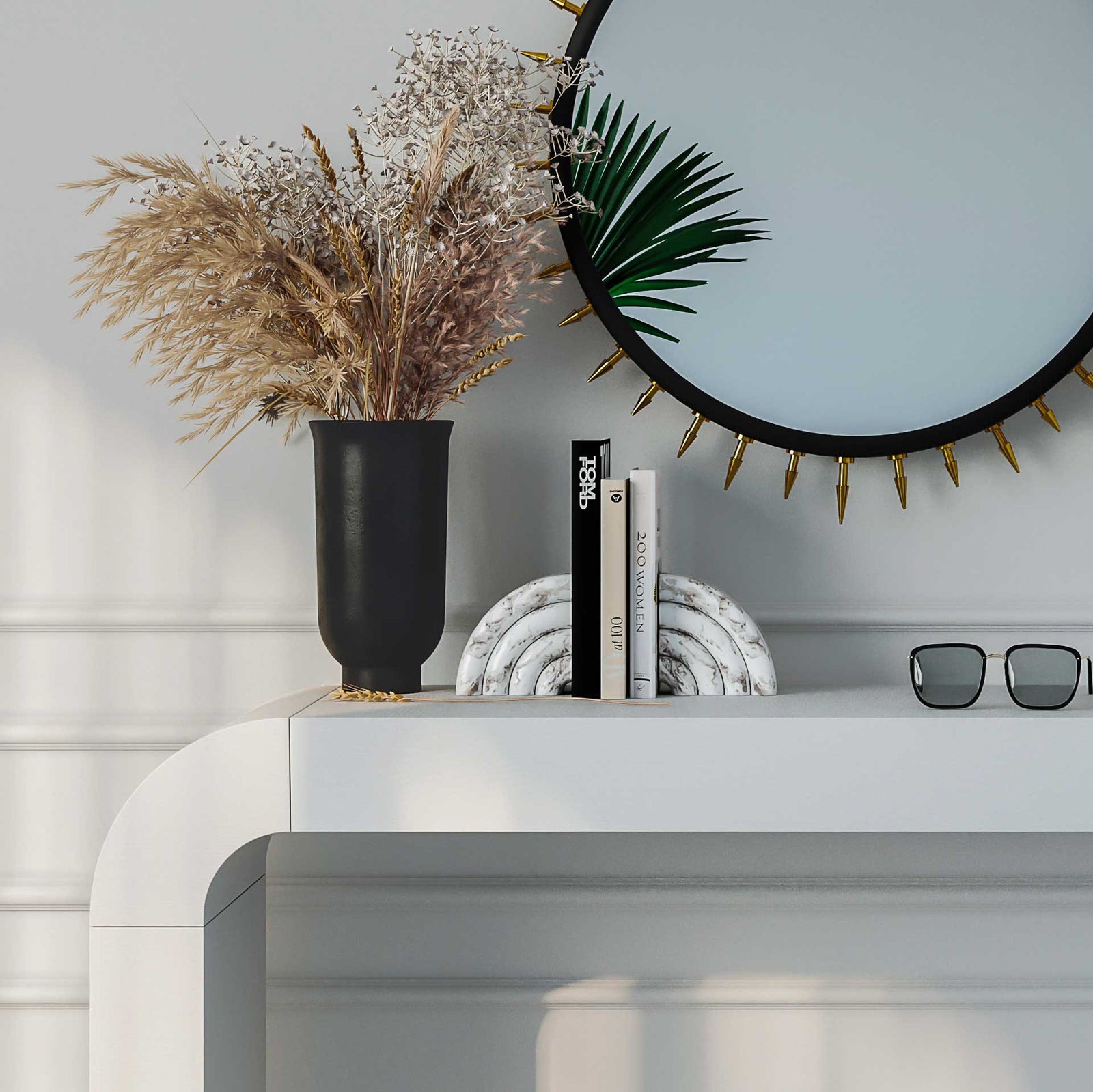 Grania Marble Bookends Gray Marble (Set of 2)