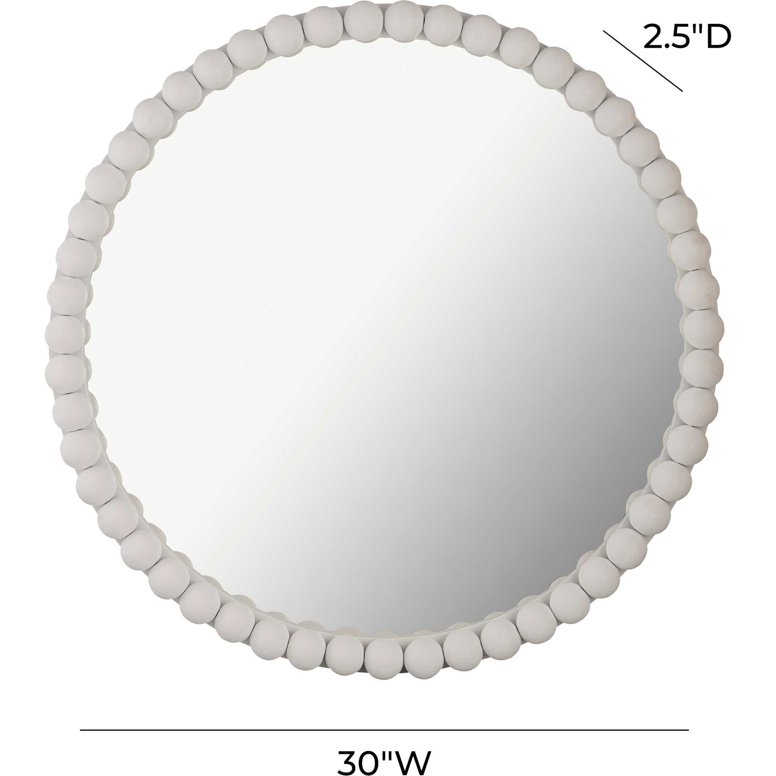 Baize Wooden Mirror White