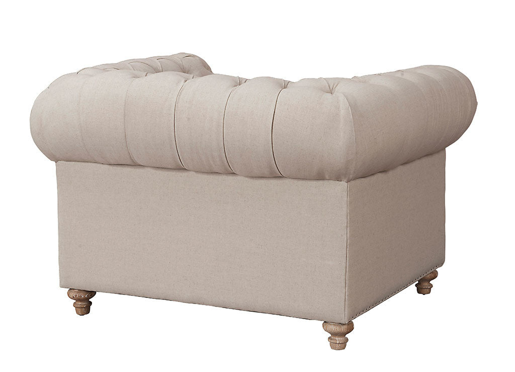 Oxby Beige Linen Chair