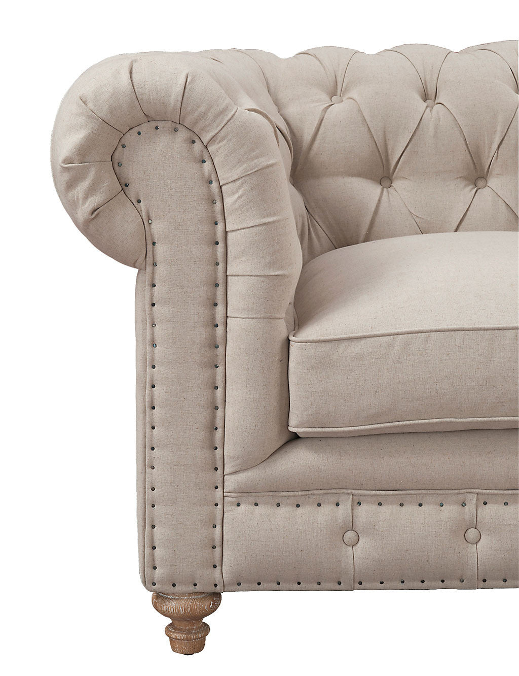 Oxby Beige Linen Chair