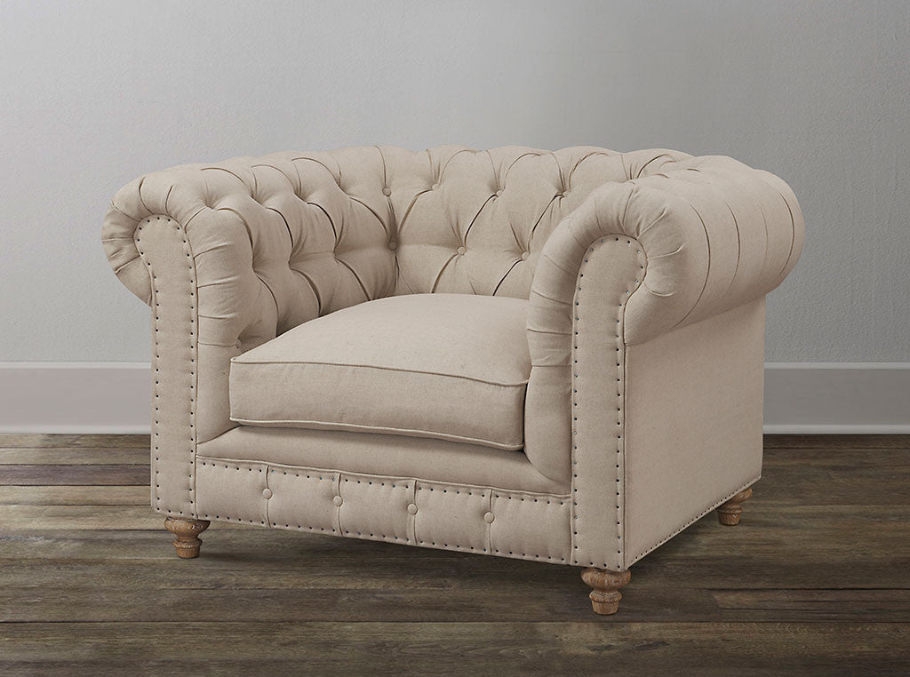 Oxby Beige Linen Chair