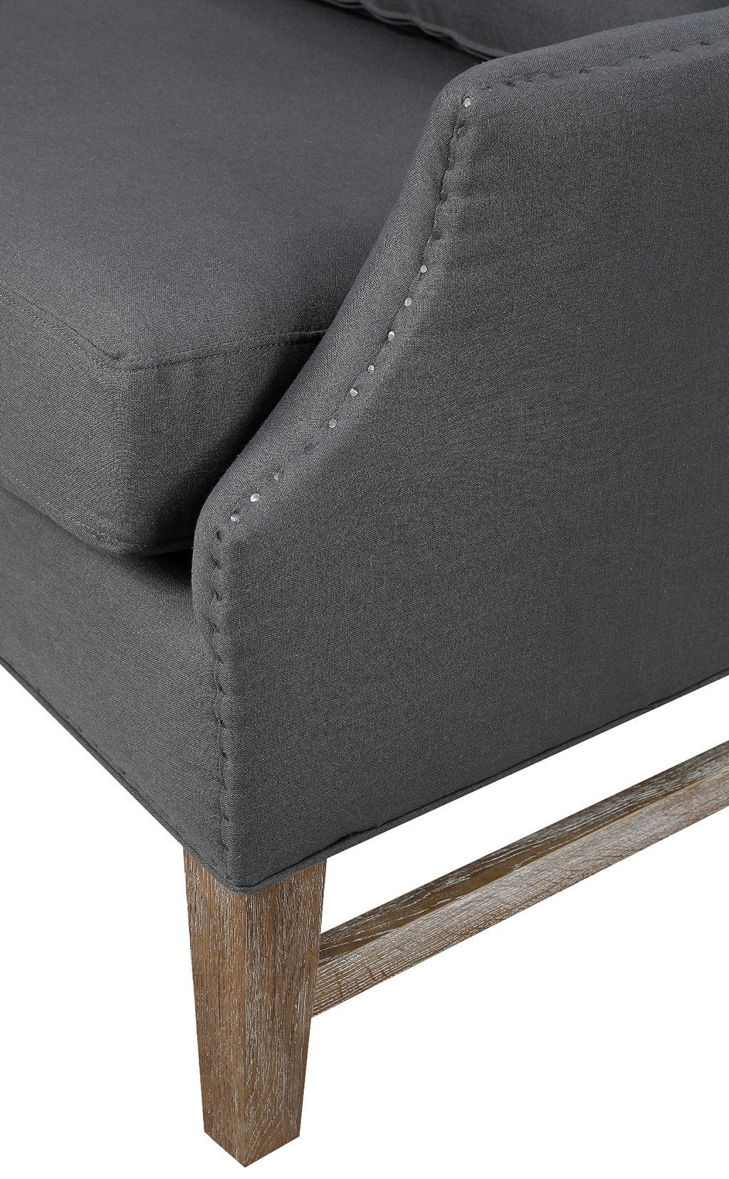 Desai Linen Wing Chair Gray