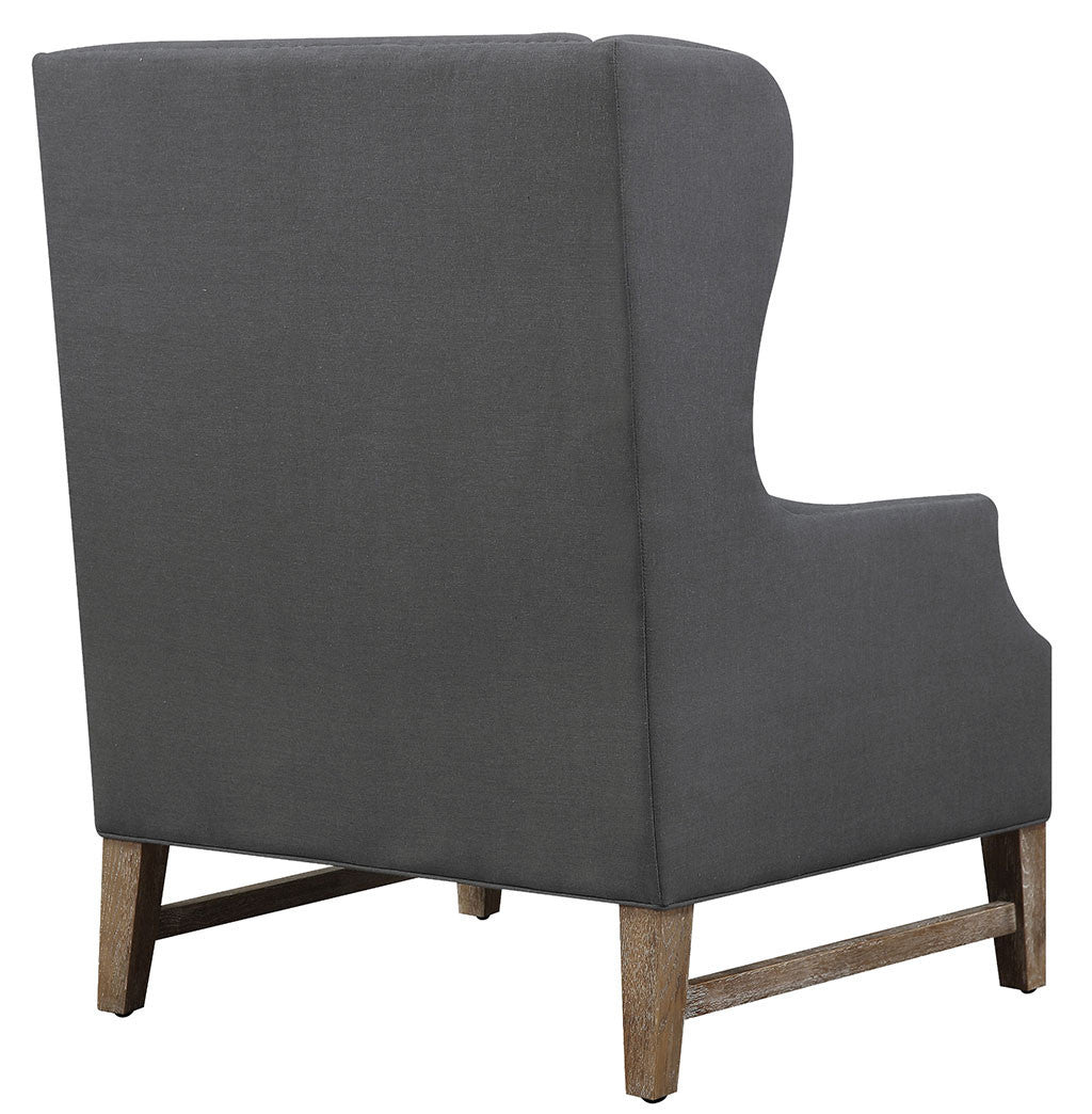 Desai Linen Wing Chair Gray