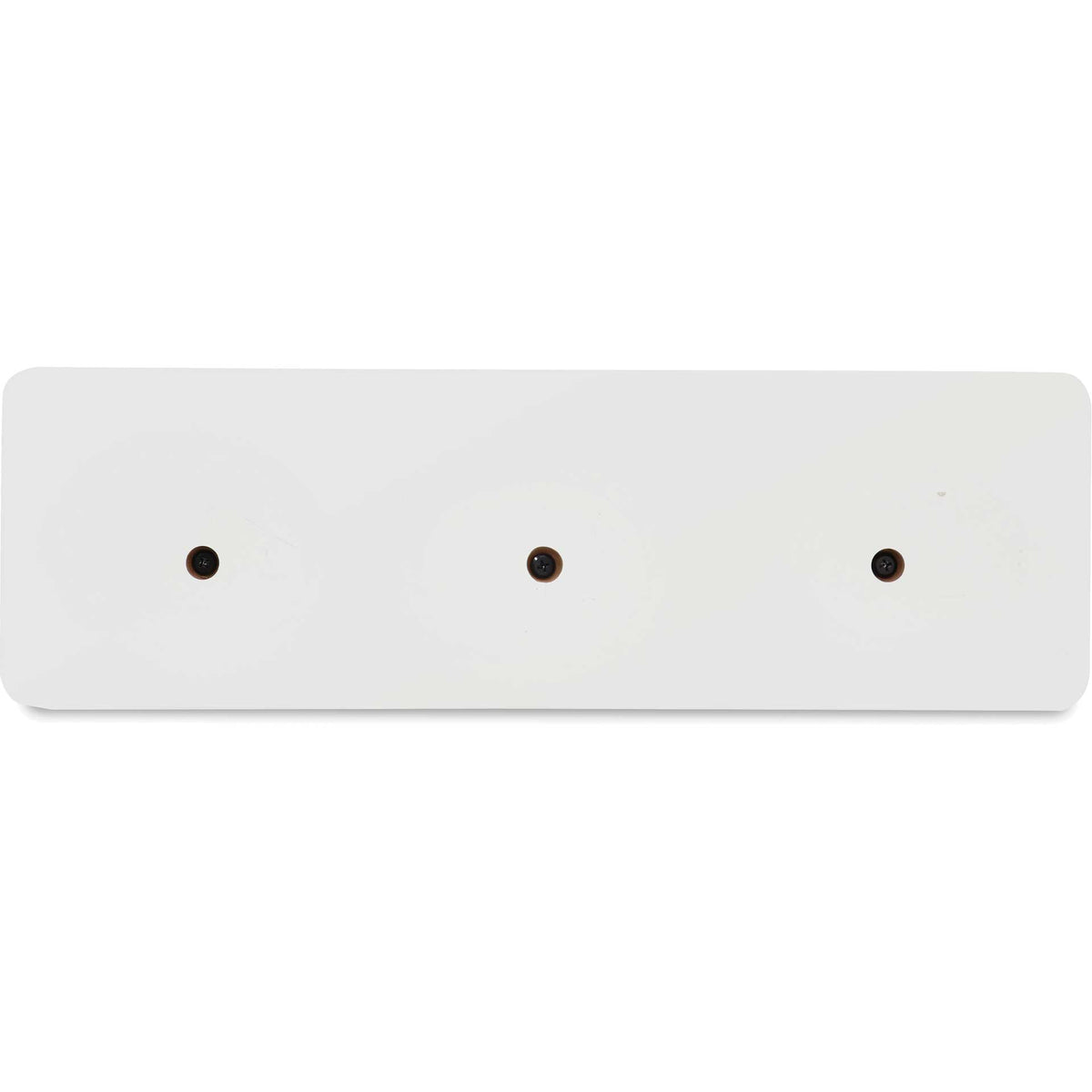 Rounded corners and three recessed fasteners give the slim silver base a clean finish
