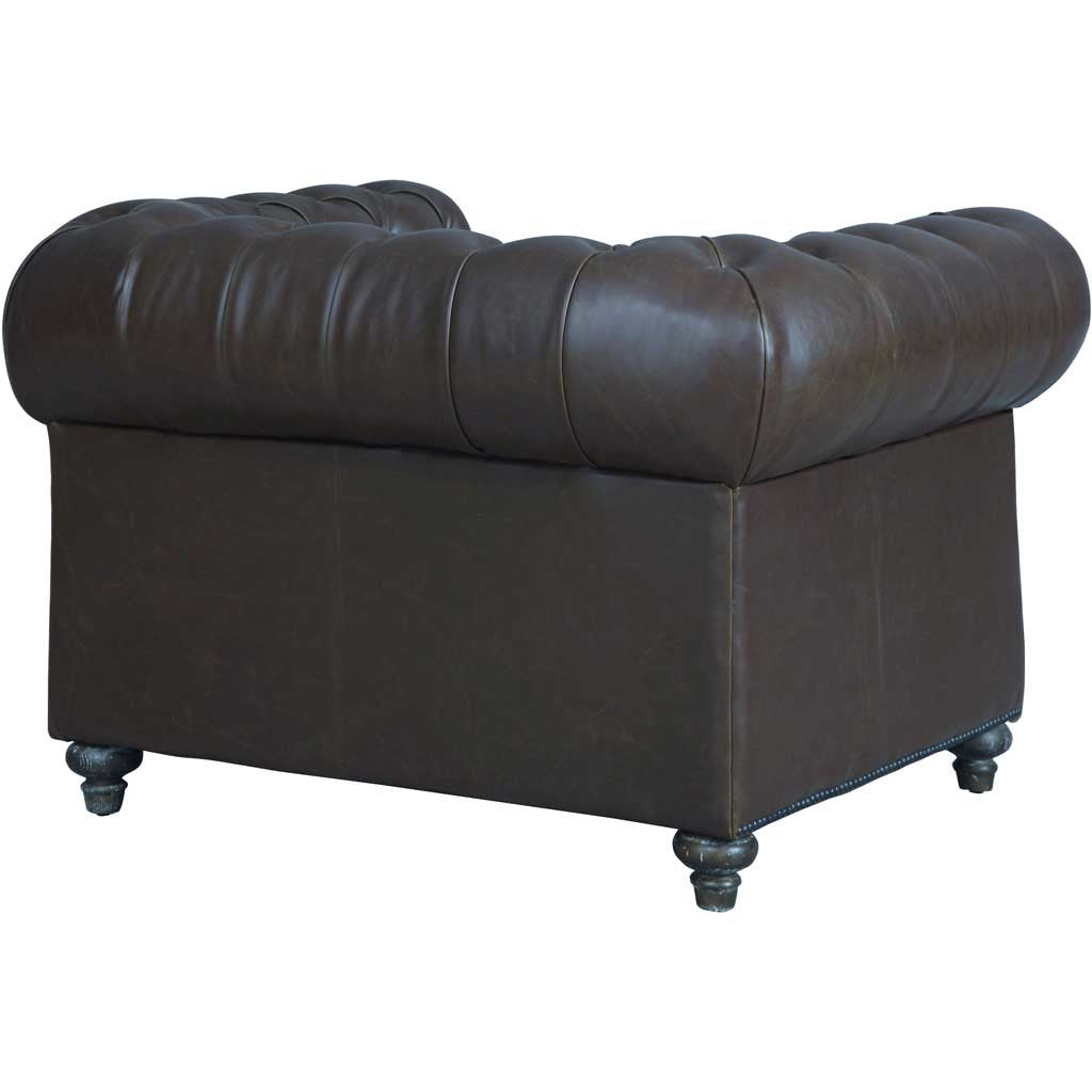 Duval Antique Brown Leather Club Chair