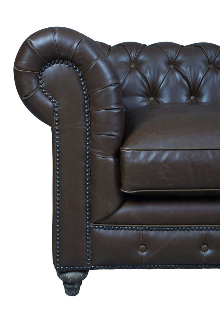 Duval Antique Brown Leather Club Chair