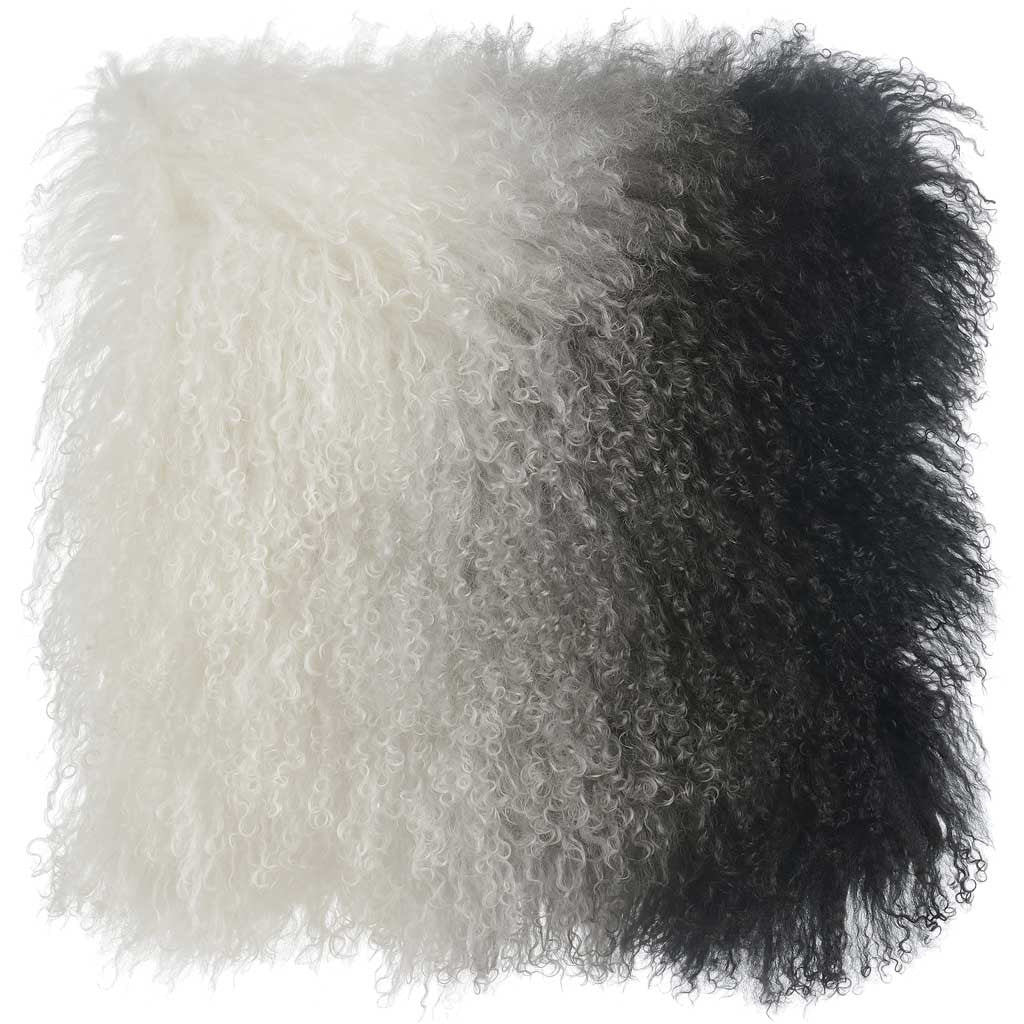 Tibetan Sheep Pillow White/Black