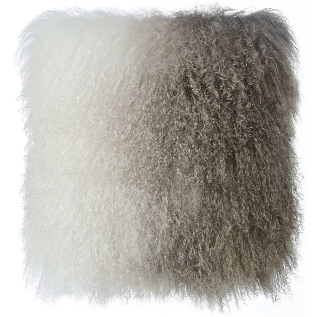 Tibetan Sheep Pillow White/Brown