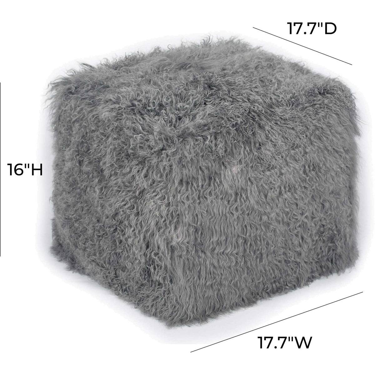 Tibetan Sheep Pouf Gray
