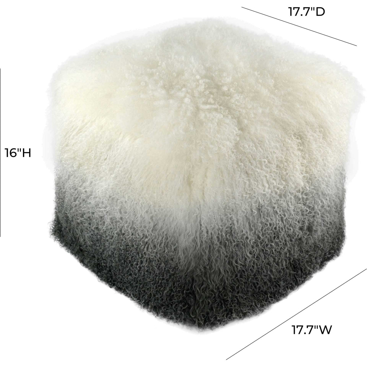 Tibetan Sheep Pouf White/Gray