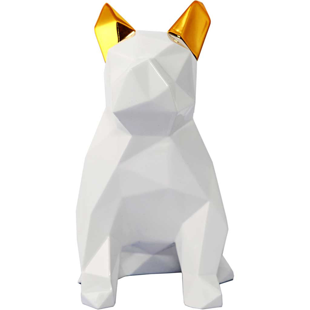 Mans Best Friend Sculpture White/Gold