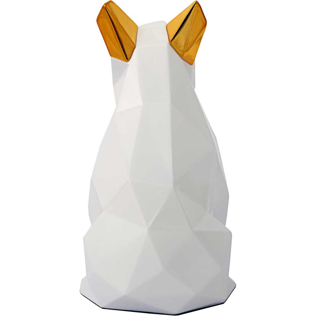 Mans Best Friend Sculpture White/Gold