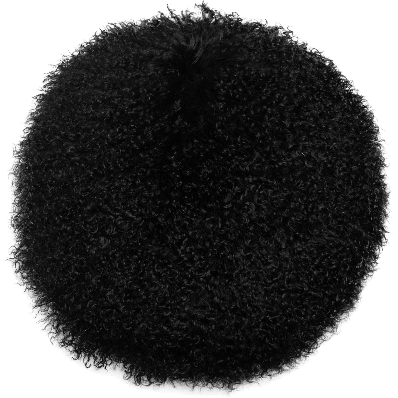 Neptune Sheepskin Round Pillow Black