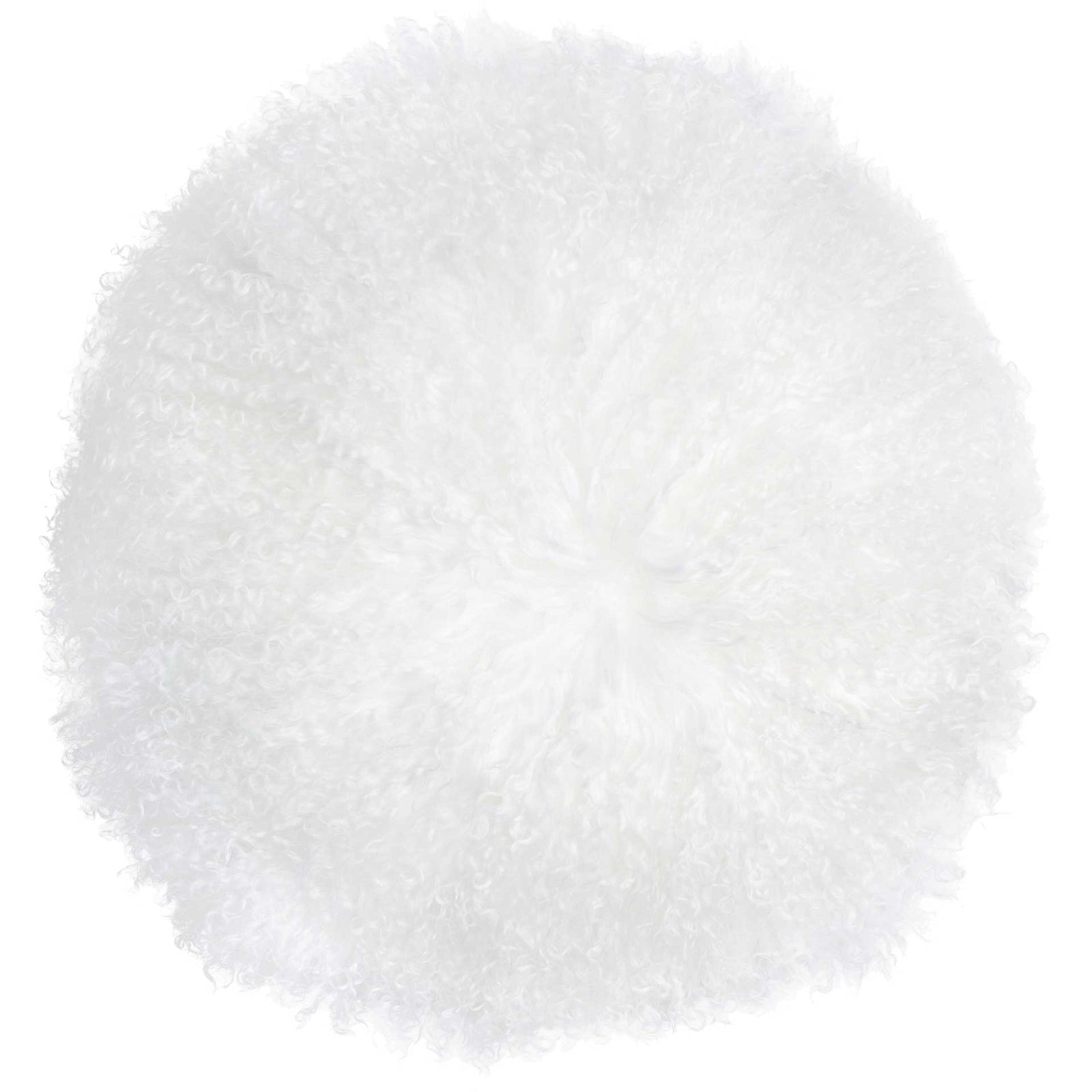 Neptune Sheepskin Round Pillow White