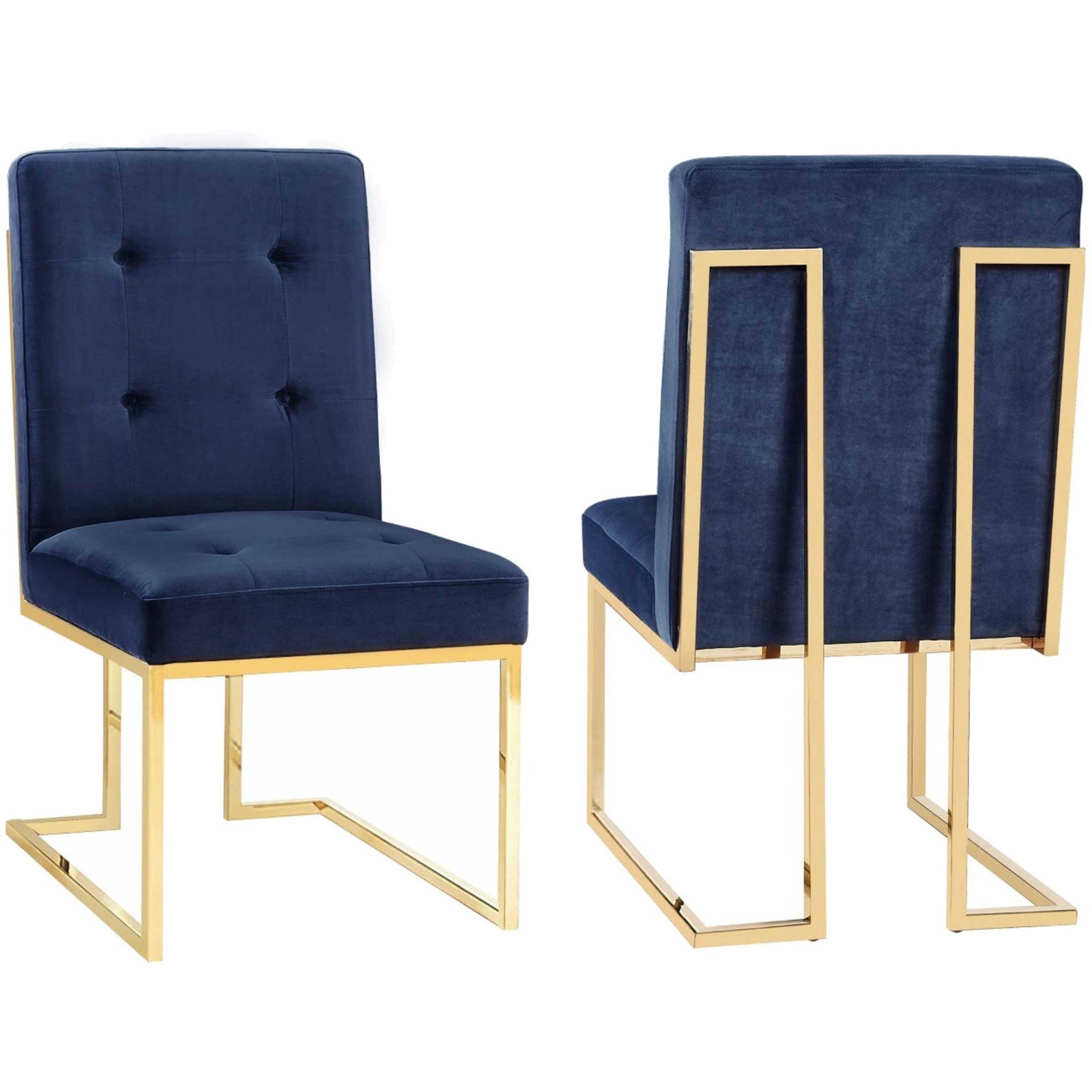 Akito Velvet Chair Navy (Set of 2)