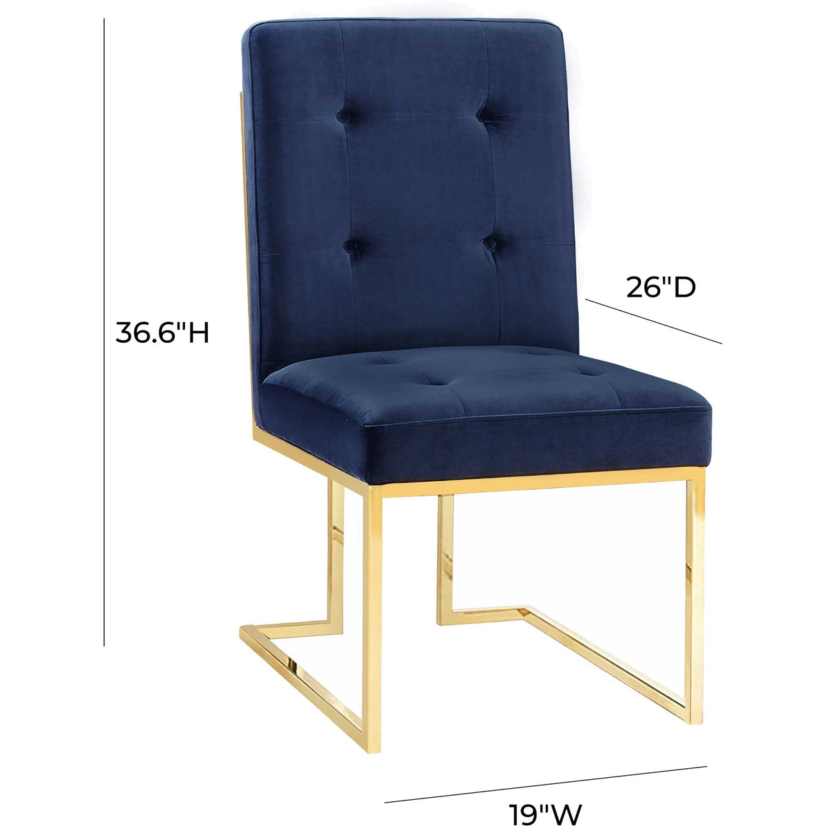 Akito Velvet Chair Navy (Set of 2)