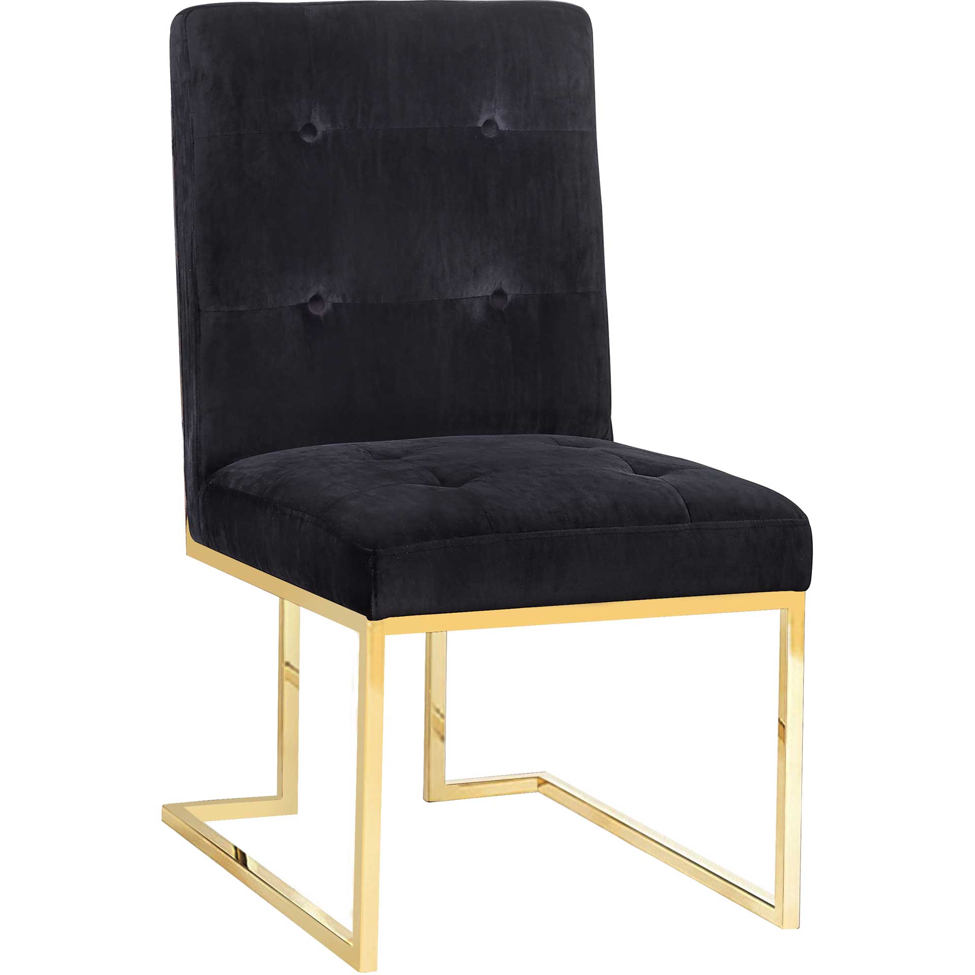Akito Velvet Chair Black (Set of 2)