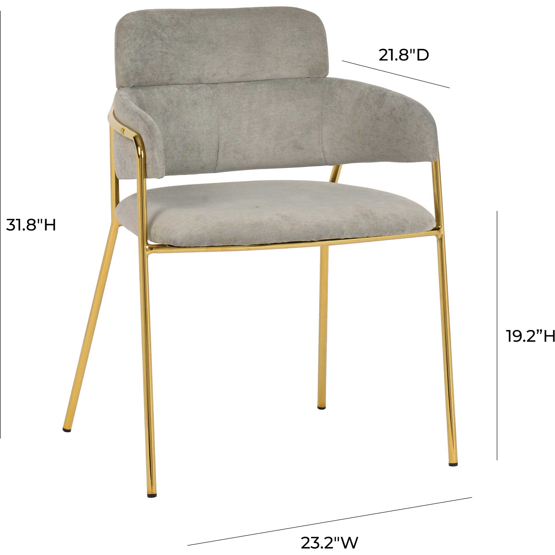 Kairo Velvet Chair Gray (Set of 2)