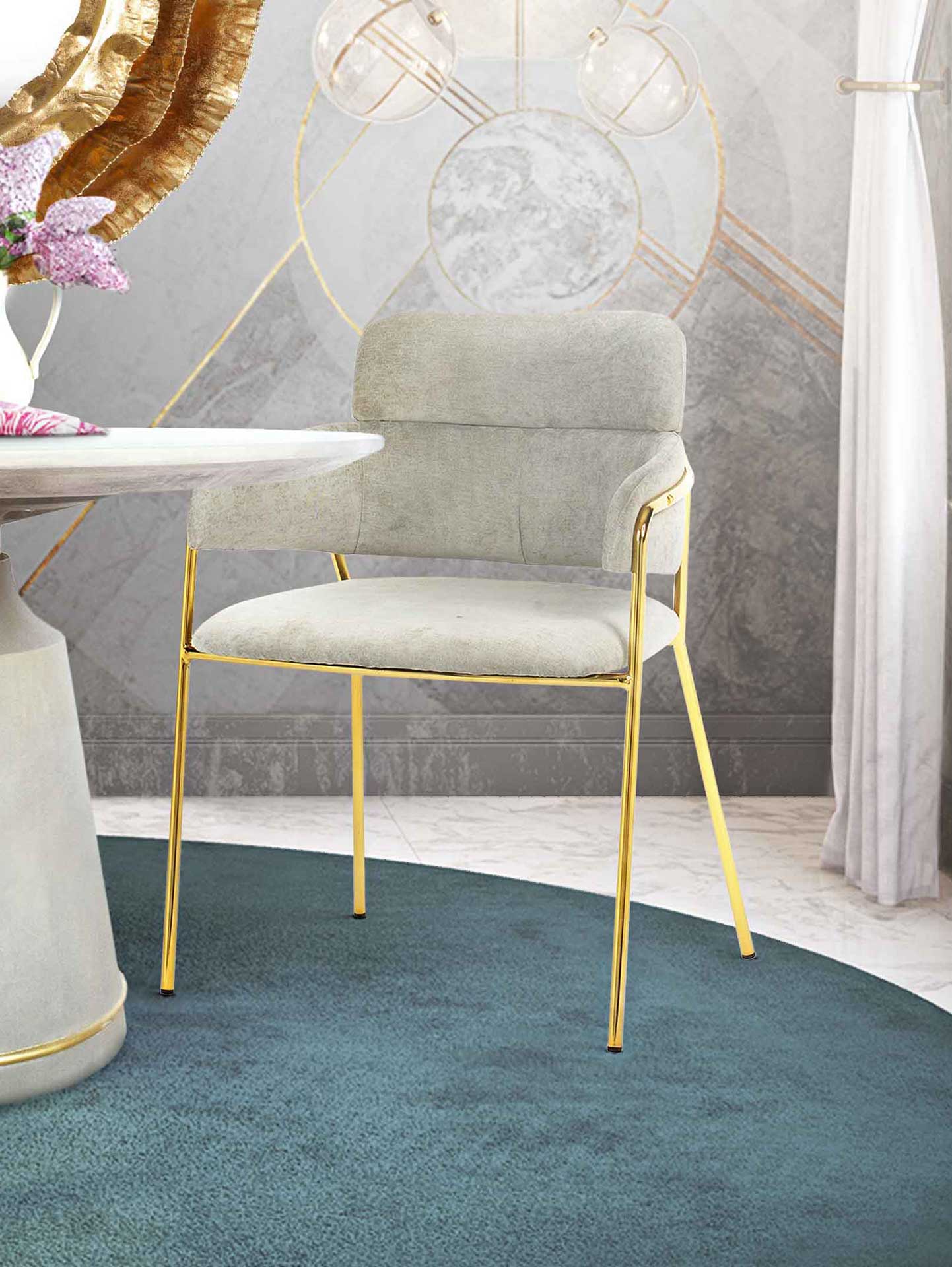 Kairo Velvet Chair Gray (Set of 2)