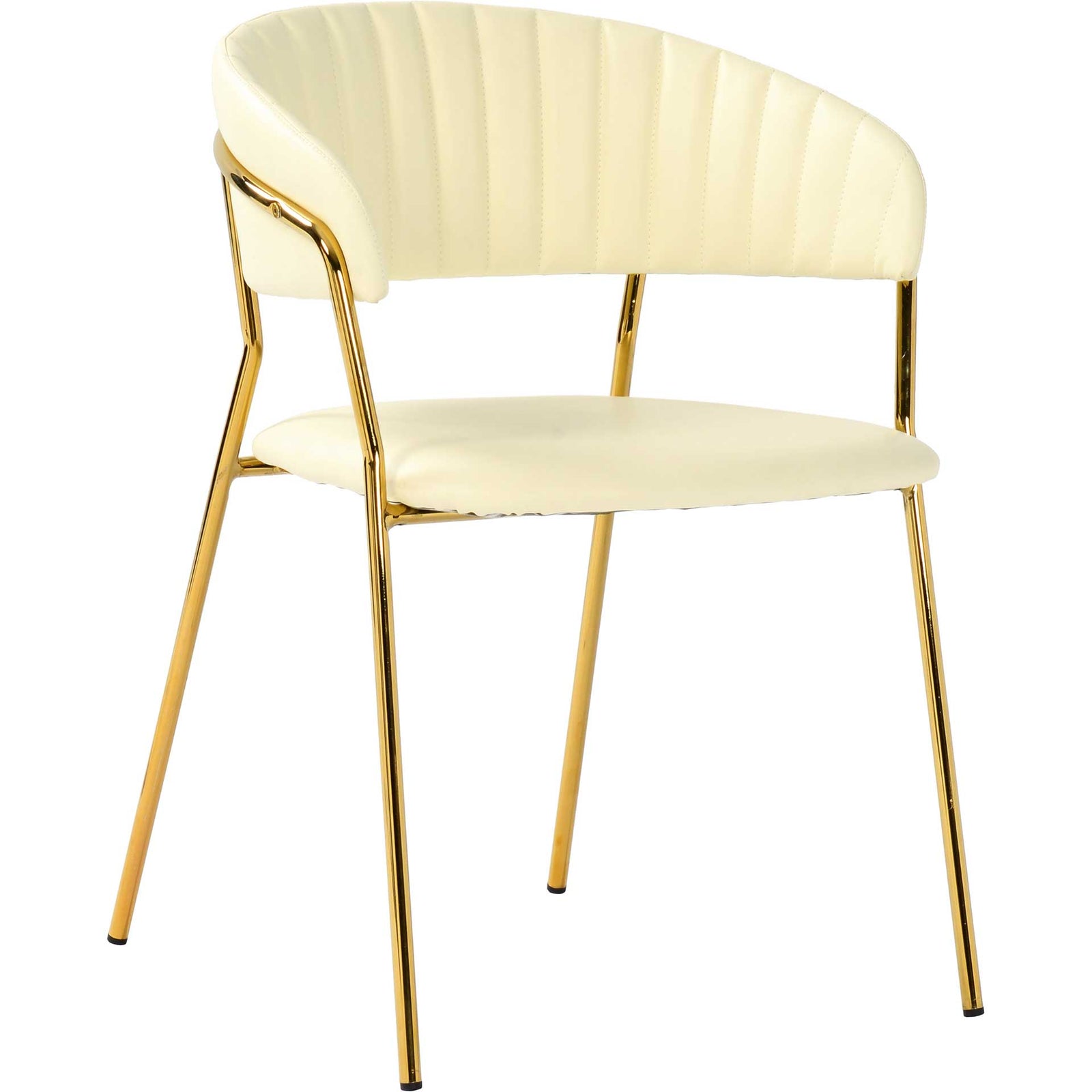 Paisley Vegan Leather Chair Cream (Set of 2)