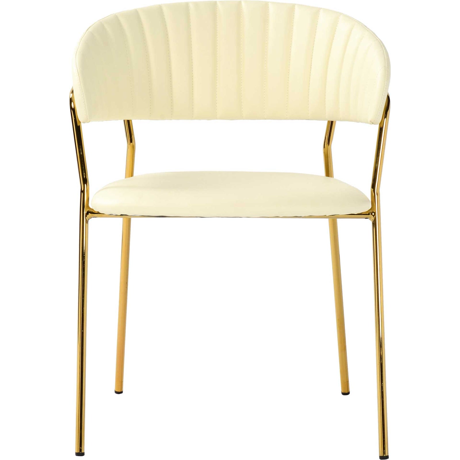 Paisley Vegan Leather Chair Cream (Set of 2)