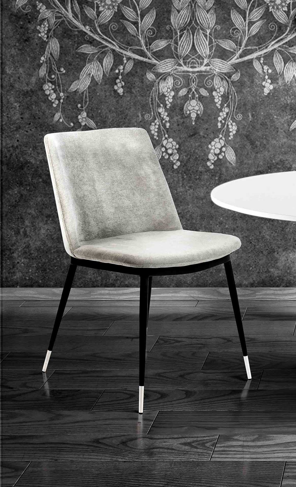 Eventide Silver Legs Velvet Chair Gray (Set of 2)