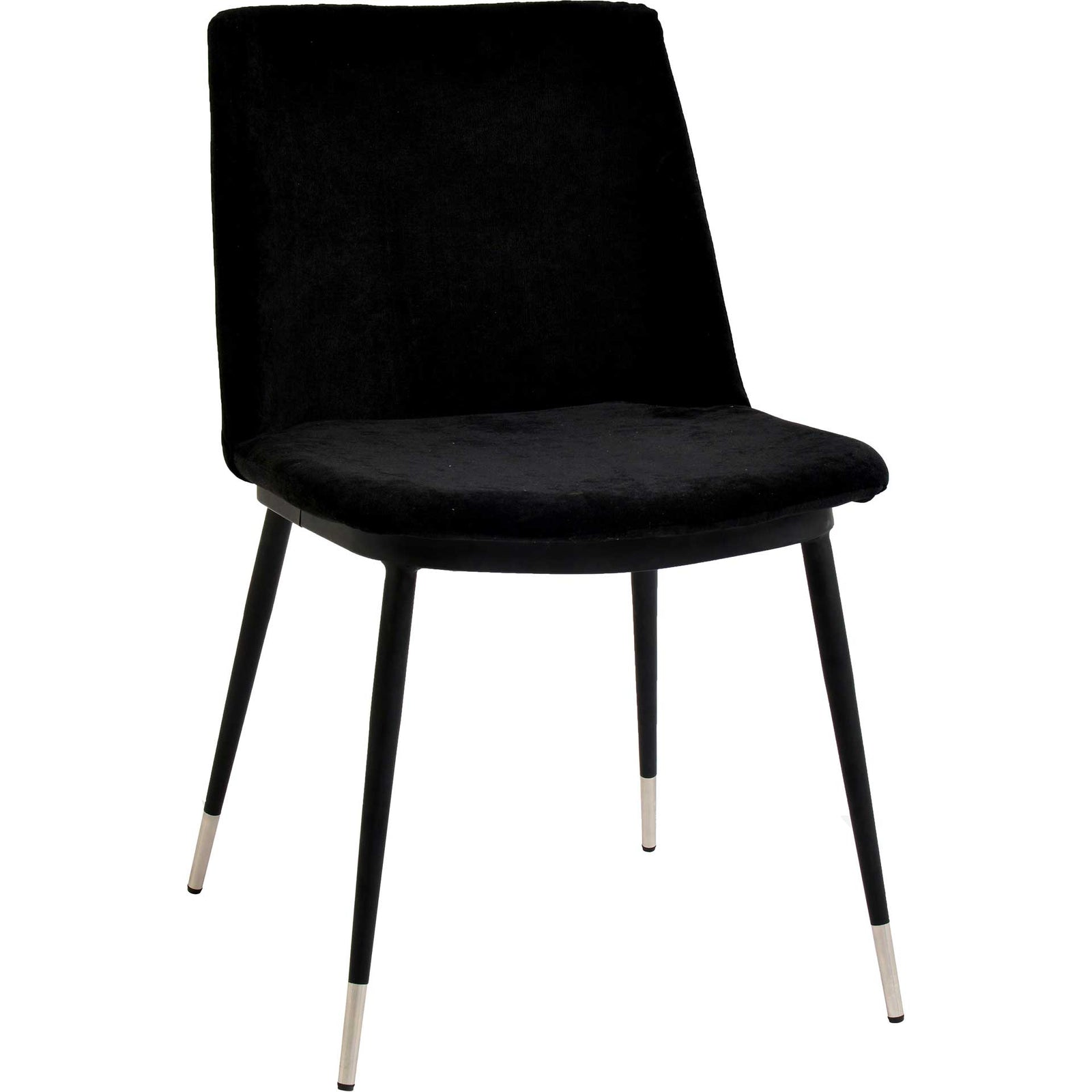 Eventide Silver Legs Velvet Chair Black (Set of 2)