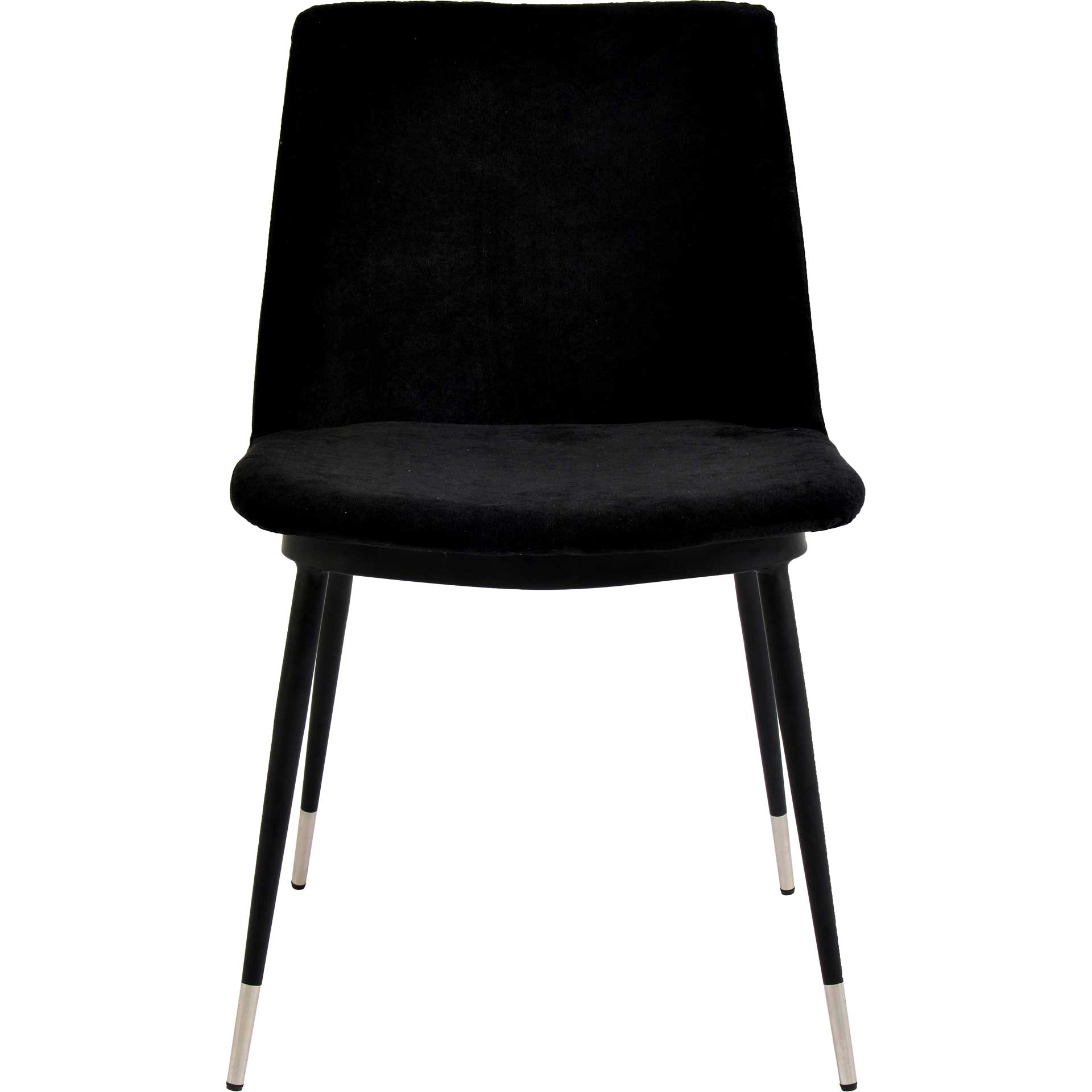 Eventide Silver Legs Velvet Chair Black (Set of 2)