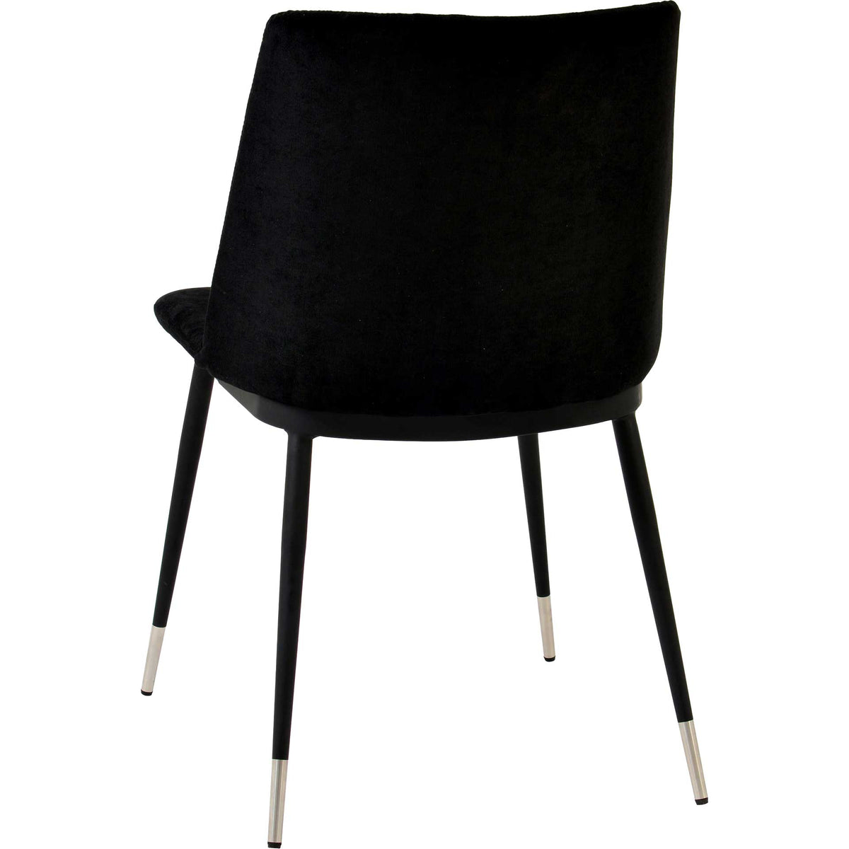 Eventide Silver Legs Velvet Chair Black (Set of 2)