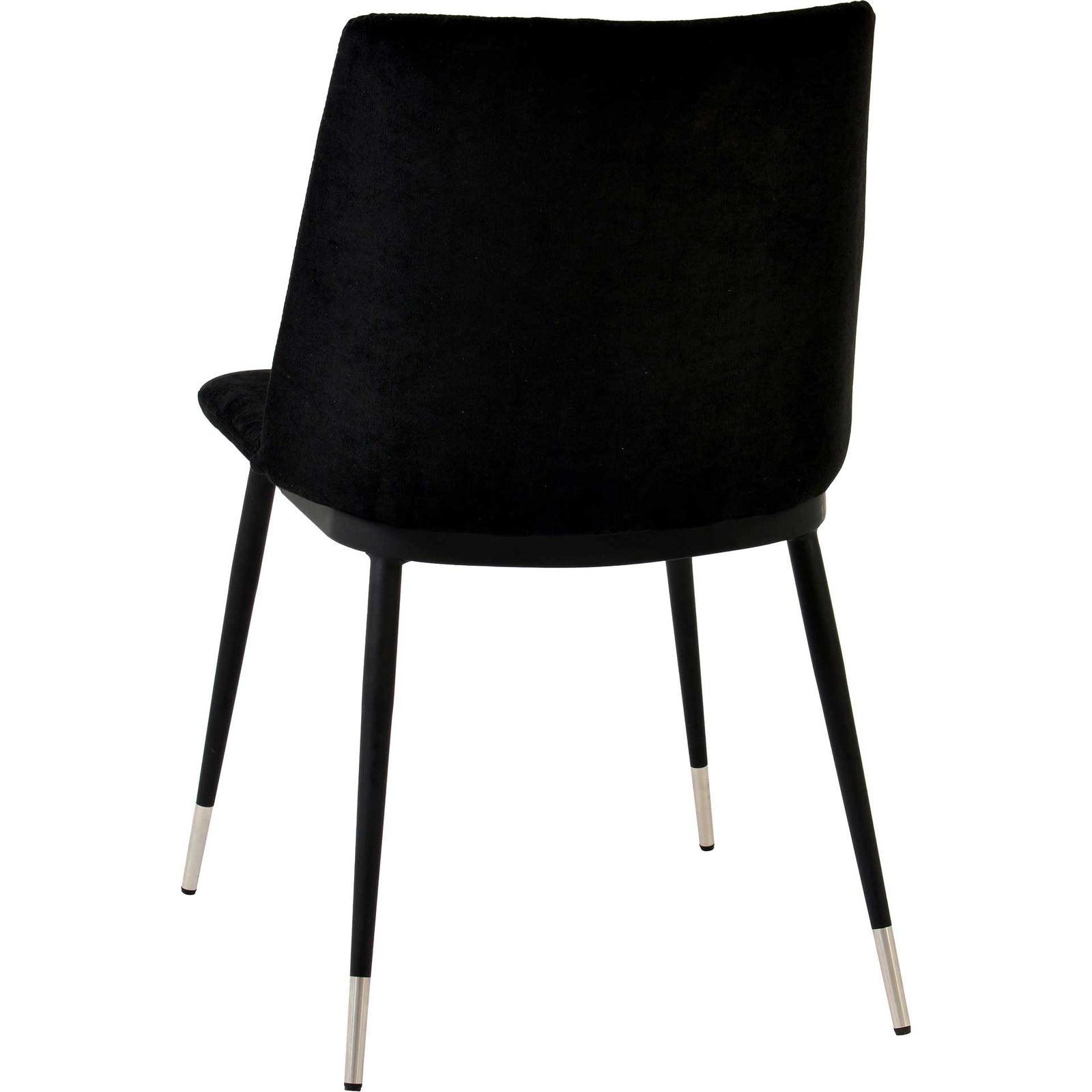 Eventide Silver Legs Velvet Chair Black (Set of 2)