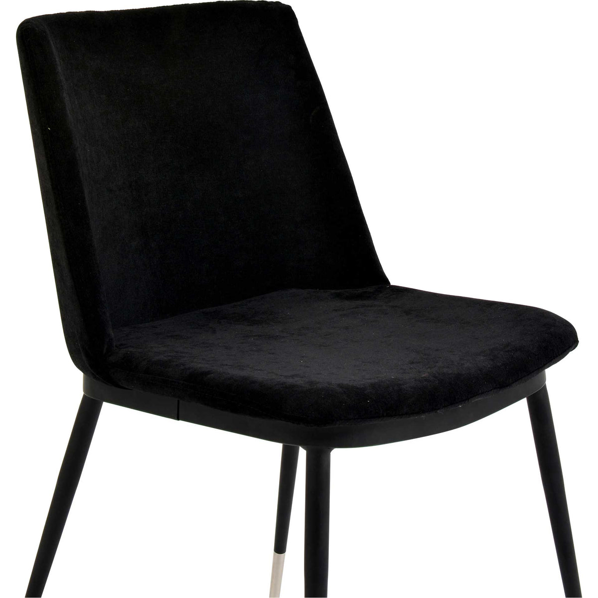 Eventide Silver Legs Velvet Chair Black (Set of 2)