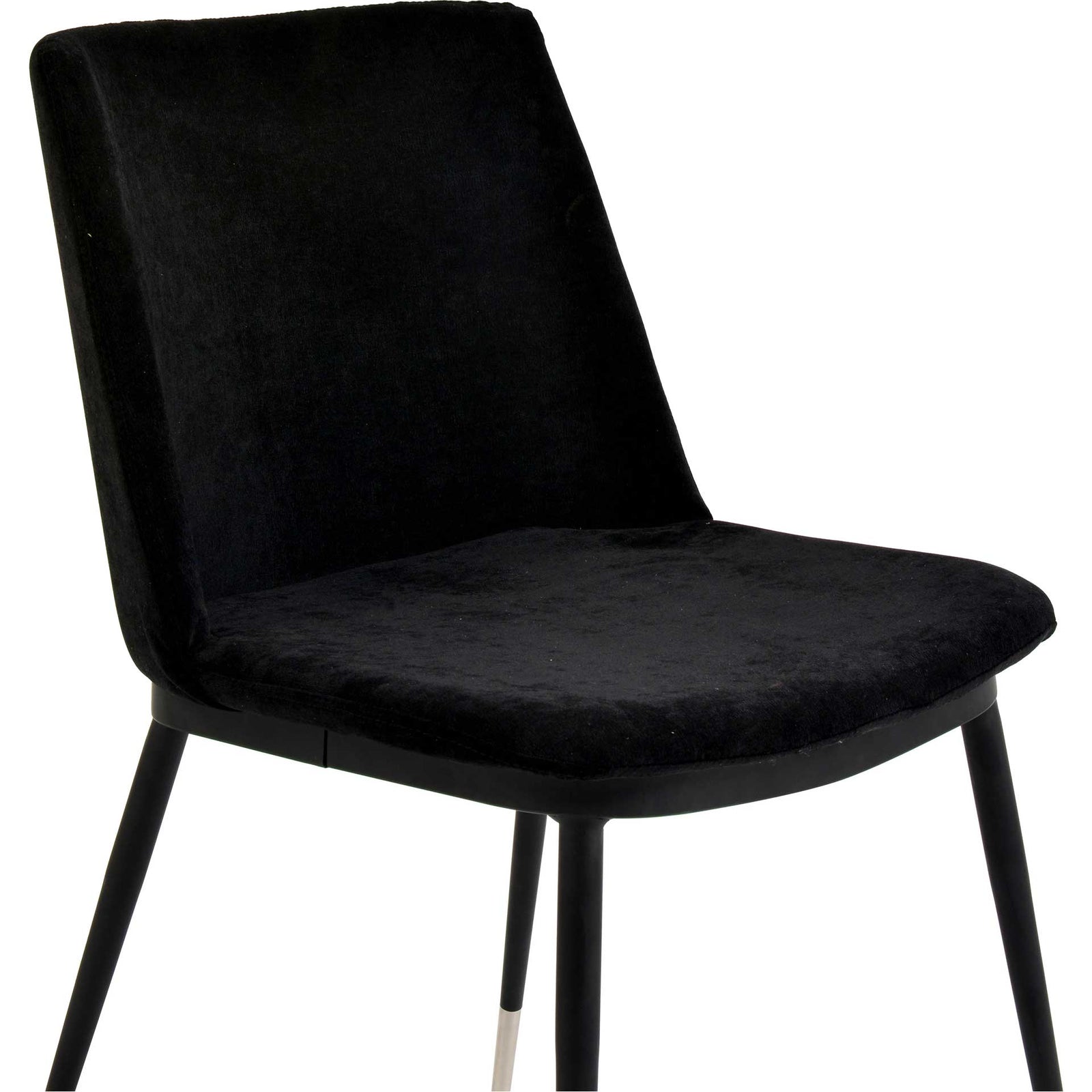 Eventide Silver Legs Velvet Chair Black (Set of 2)