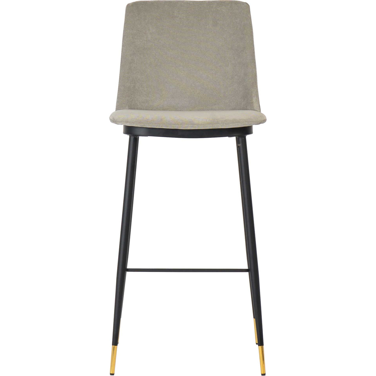 A plush gray seat and upholstered back pair with a slim black frame and a built-in footrest. || TOV-D4332 || front_studio