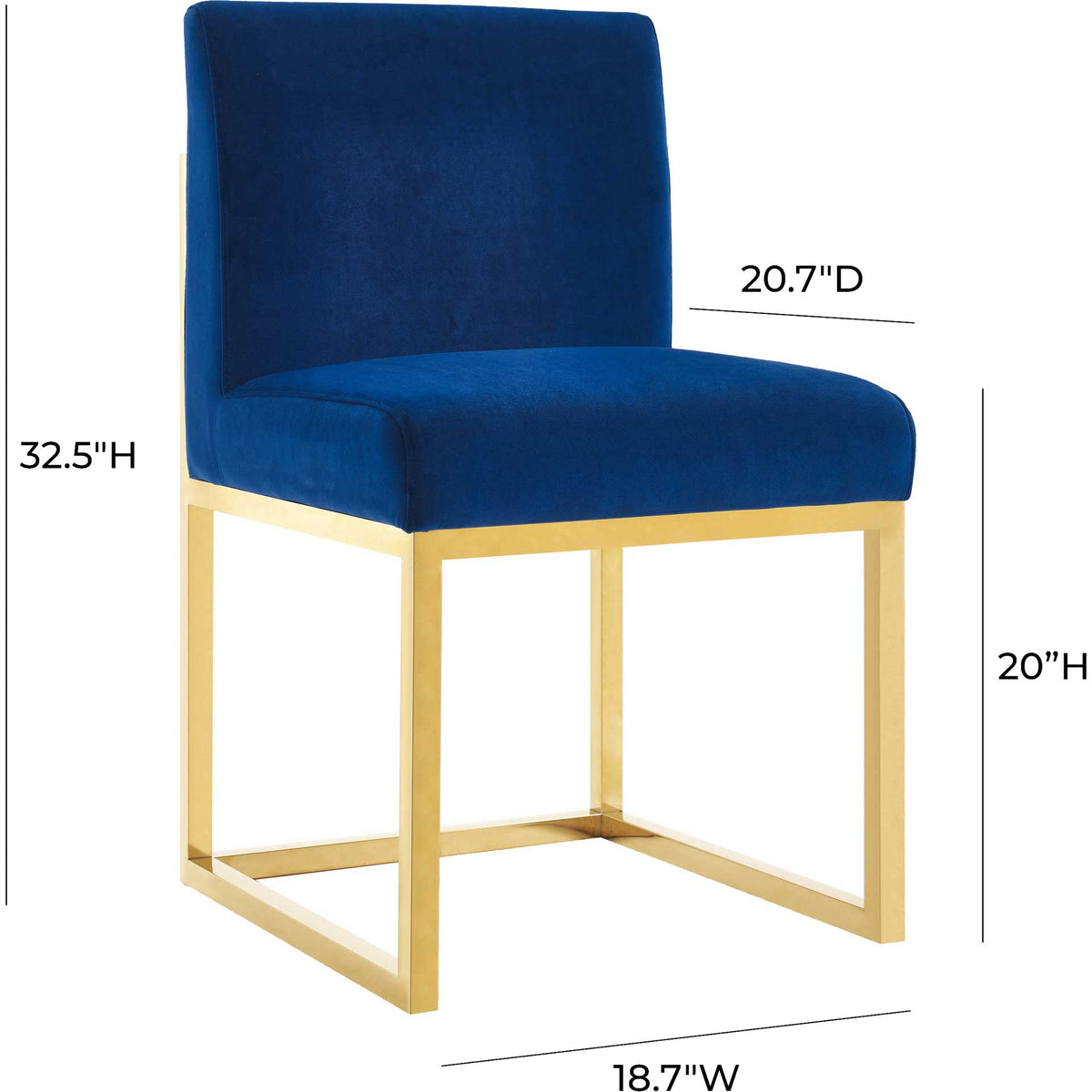 Halyn Velvet Chair Navy