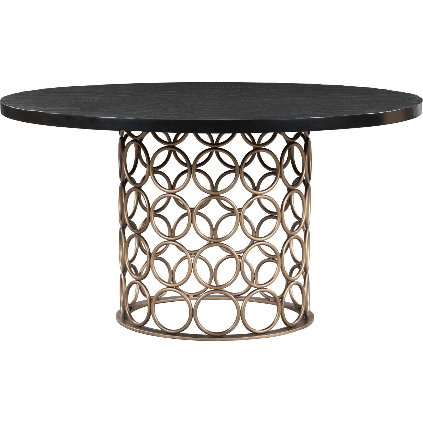 Vada Brass Round Dining Table Black/Brass
