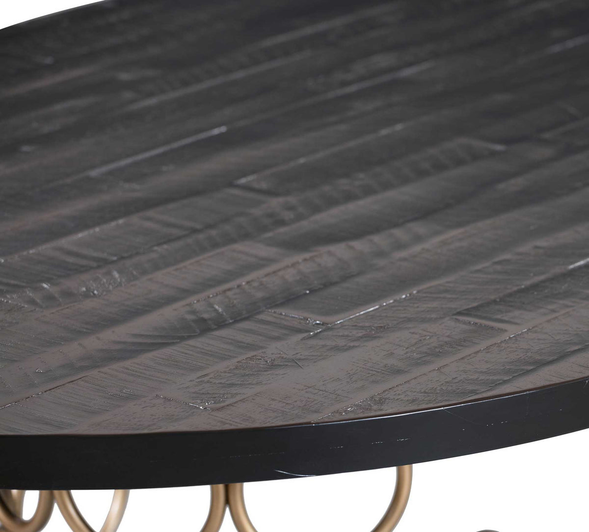 Vada Brass Round Dining Table Black/Brass