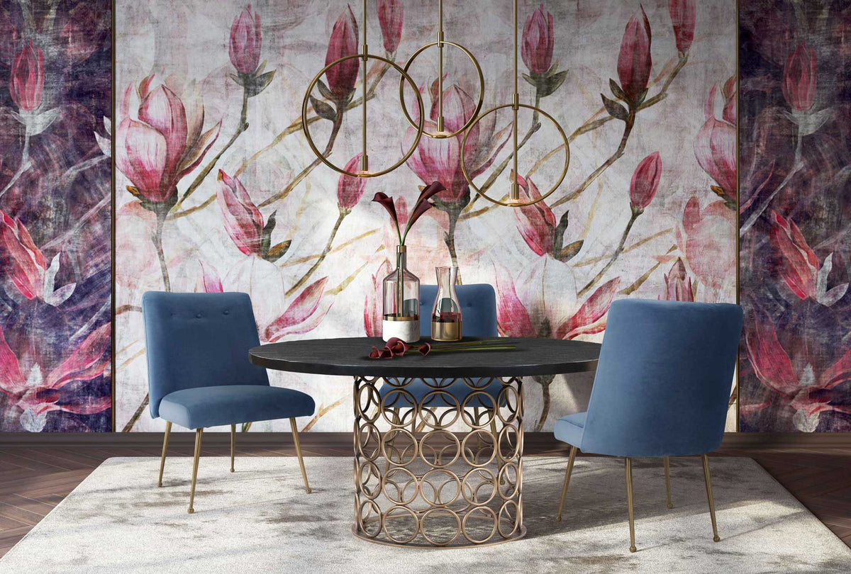 Vada Brass Round Dining Table Black/Brass