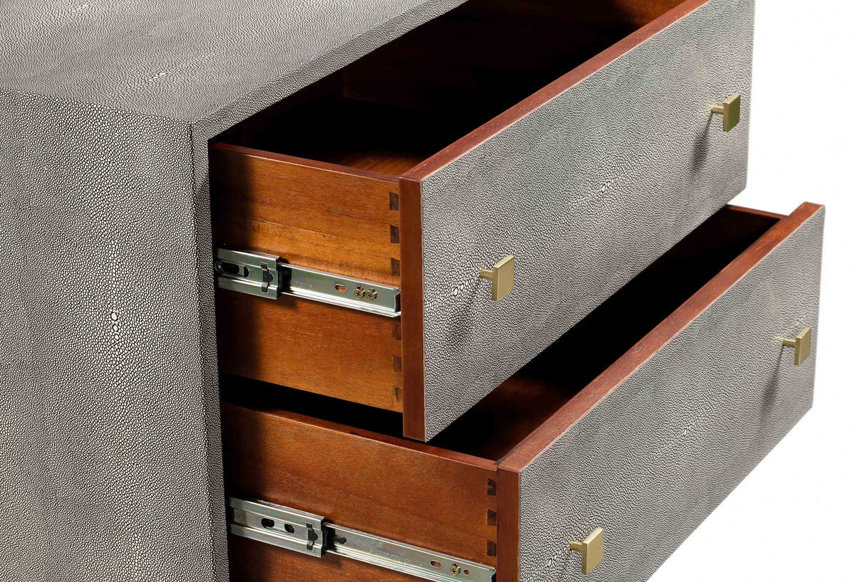 Pedro Shagreen Nightstand Gray